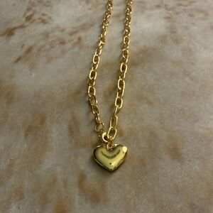 Gold Heart Pendant Necklace New
